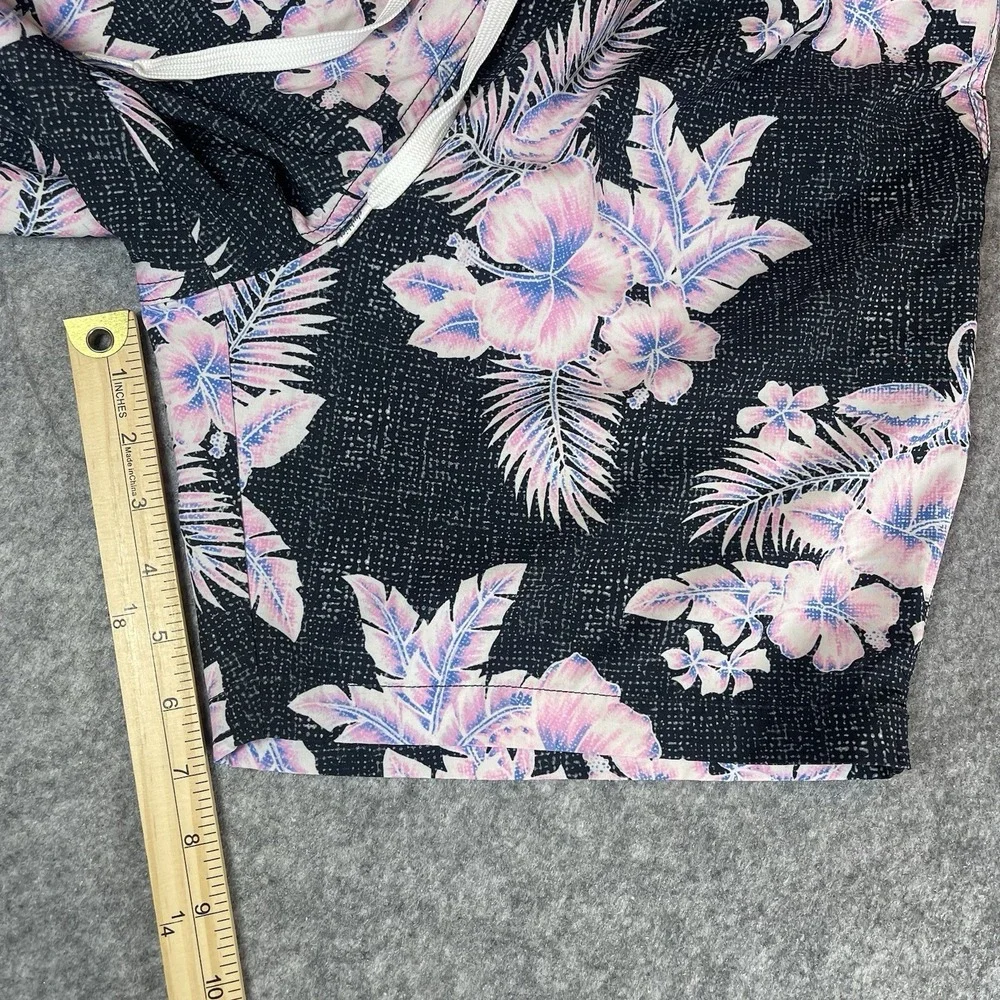 Chubbies Swim‎ Trunks Floral Black Pink Lined Men's Medium 7